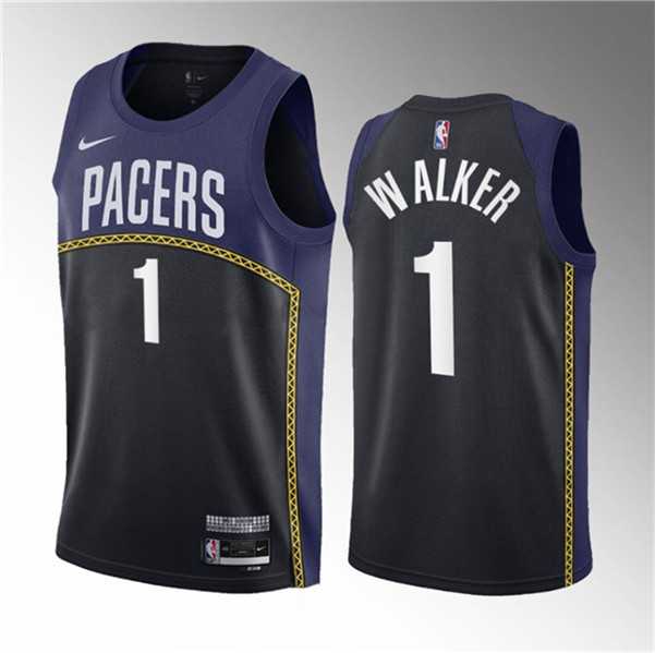 Men%27s Indiana Pacers #1 Jarace Walker Blue 2023 Draft City Edition Stitched Basketball Jersey Dzhi->indiana pacers->NBA Jersey